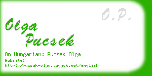 olga pucsek business card